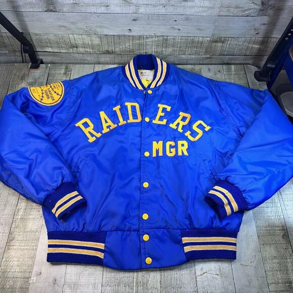 Men’s Vintage 1970S Baseball Jacket Westwind Size Large Blue Raiders - Picture 2 of 13